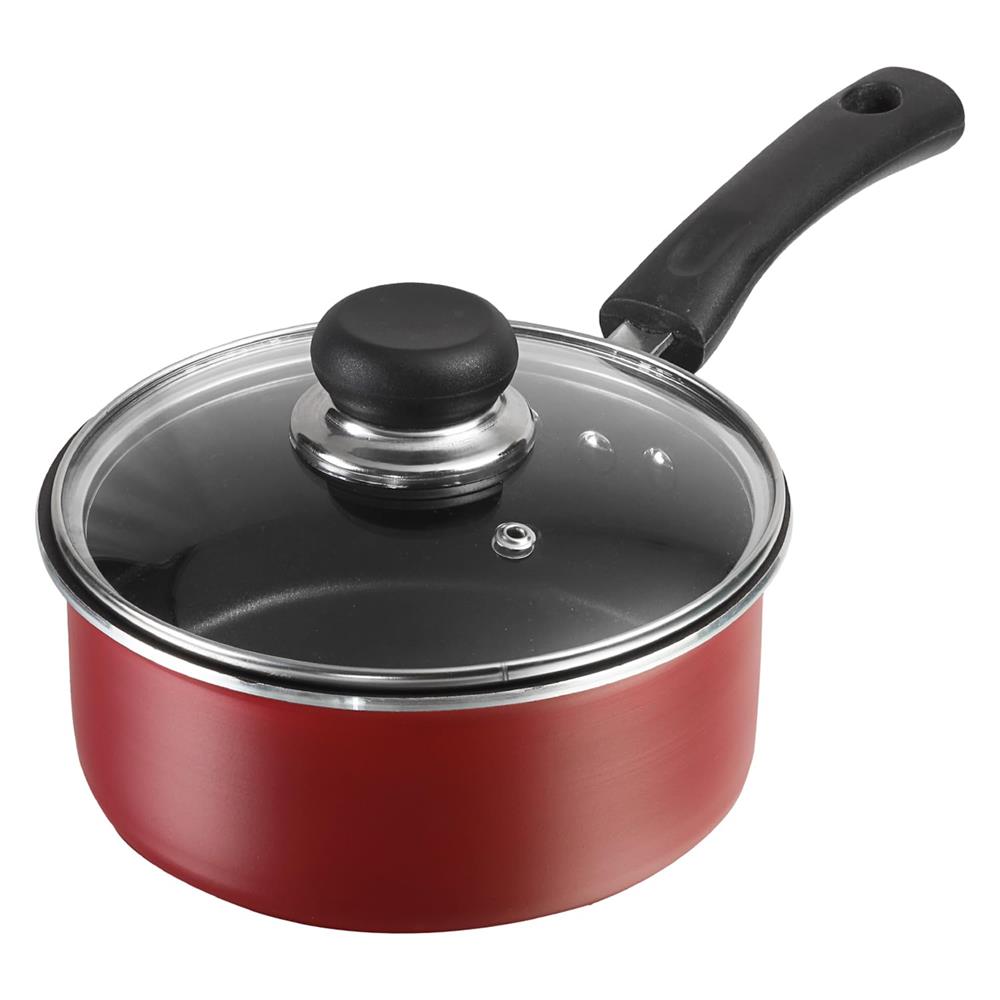 18 cm Non-Stick Sauce Pan with Glass Lid - 1.8L, Induction & Gas Compatible Non-Stick Swiss Coating, Metal Spoon Friendly, Ideal for Boiling, Tea, Sauces