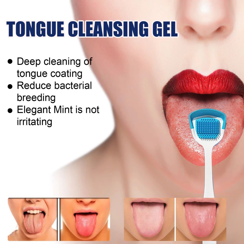Eelhoe Tongue Coating Cleaning Gel Brush Scraper Oral Care Prevents Uccers Remove Odors Fresh Breath Effectively Inhibit