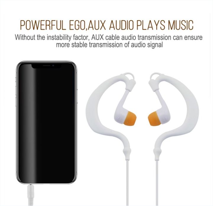 Wired Headphone Ear Hook Waterproof Stereo Headset