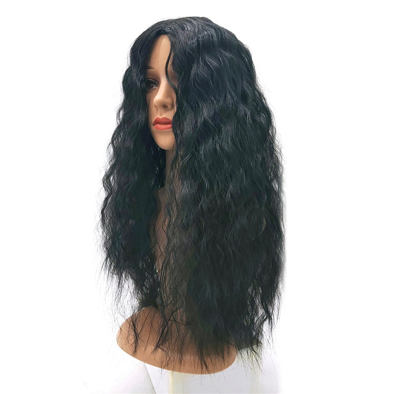 Natural black wavy medium long wigs CRRshop free shipping female new fashion trend European and American