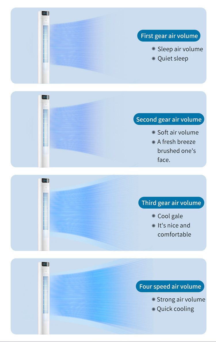 Tower fan household intelligent leafless fan bedroom silent floor-standing electric fan