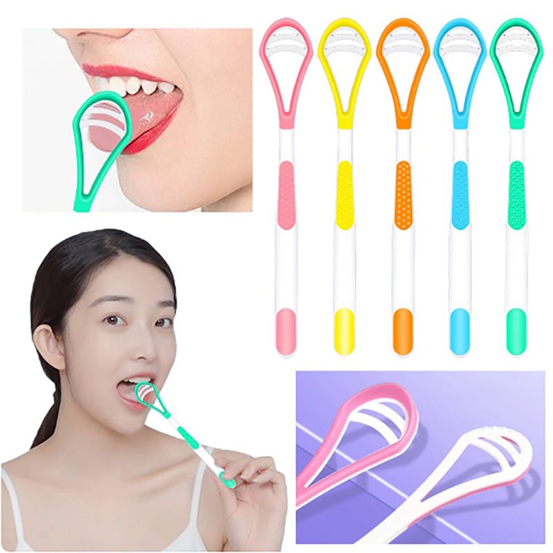 Tongue Cleaner For Adult Reusable Double-sided Tongue Cleaning Scraper Brush Professional Tongue Cleaner Oral Care Tools