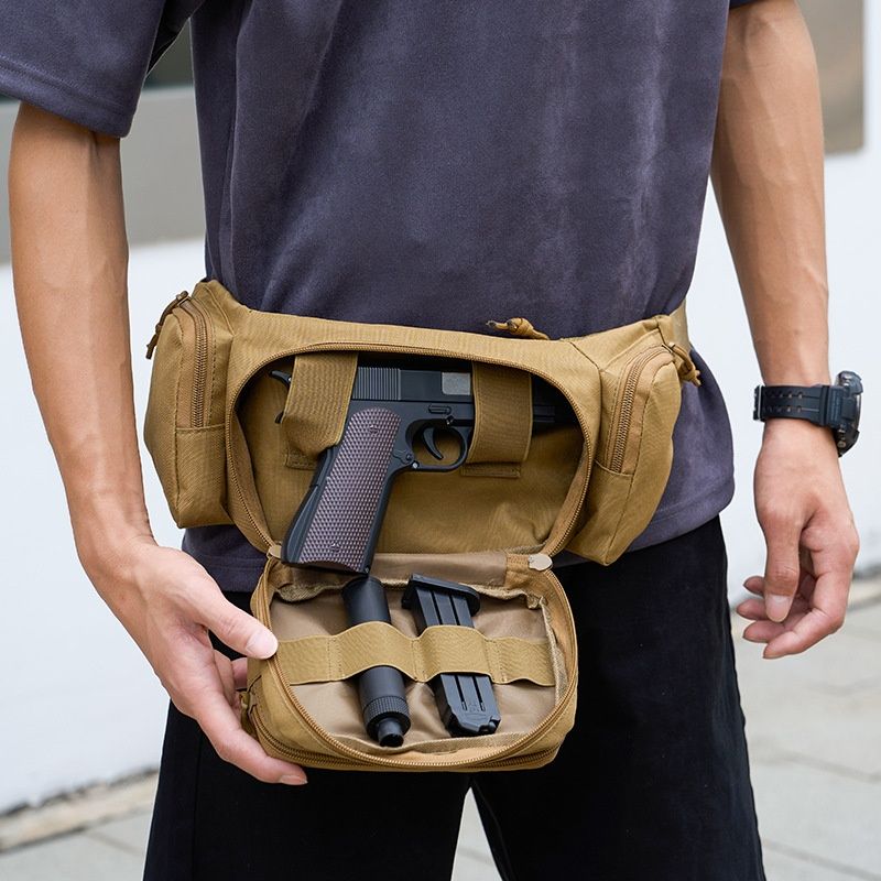 Men's Outdoor Multifunctional Tactical Waist Bag, Invisible Concealed Holster, Wear Resistant Sports Chest Bag, Portable Storage Crossbody Sling Bag
