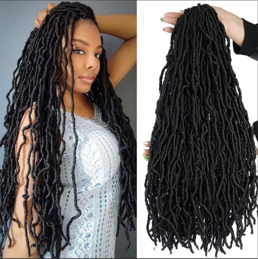 Obaasima Strands Faux Locs Crochet Braids Hair Pre Looped Soft Dreadlocks Braiding Hair Faux Locs Pack- Soft Locs Crochet Hair BLACK (1#)