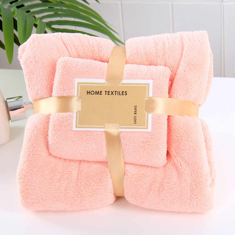 Coral Fleece Absorbent Hair Swimming Face Hand Bath Towel Sets Microfibre Towels Bathroom Towels Microfiber Set

