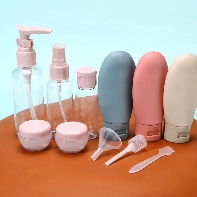 11PCS Travel Refillable Bottle Set 50ml 80ml 10g Nordic Style Empty Container Portable Cosmetic Lotion Toner Spray Shampoo Cream