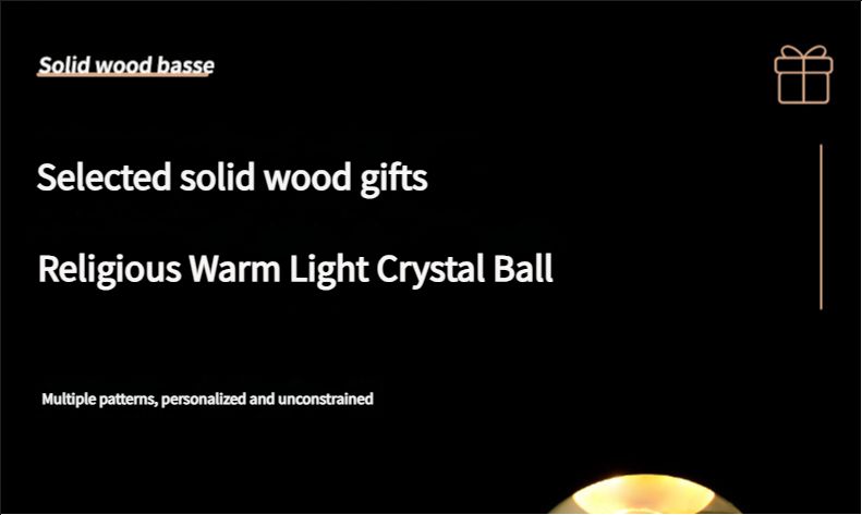 3D carved crystal ball luminous night light ornament cross Christian church event souvenir 