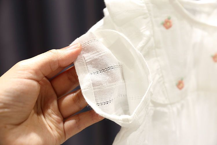 Baby girl princess dress new style children's summer clothes for girls fresh and versatile small flower baby shirt trendy baby girl summer clothes