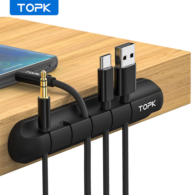 L16 Cable Organizer Silicone USB Cable Winder Desktop Tidy Management Clips Cable Holder for Mouse Headphone Wire Organizer