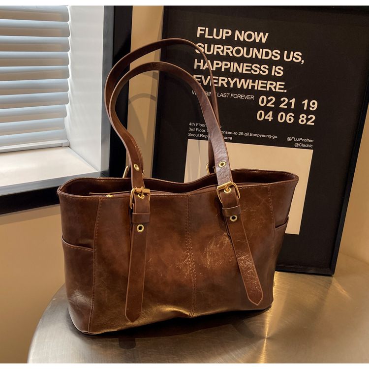 Women Large‑Capacity Textured Tote Bag, Unique Versatile Daily Commute Handbag, Fashion Large Shoulder Purse for Ladies
