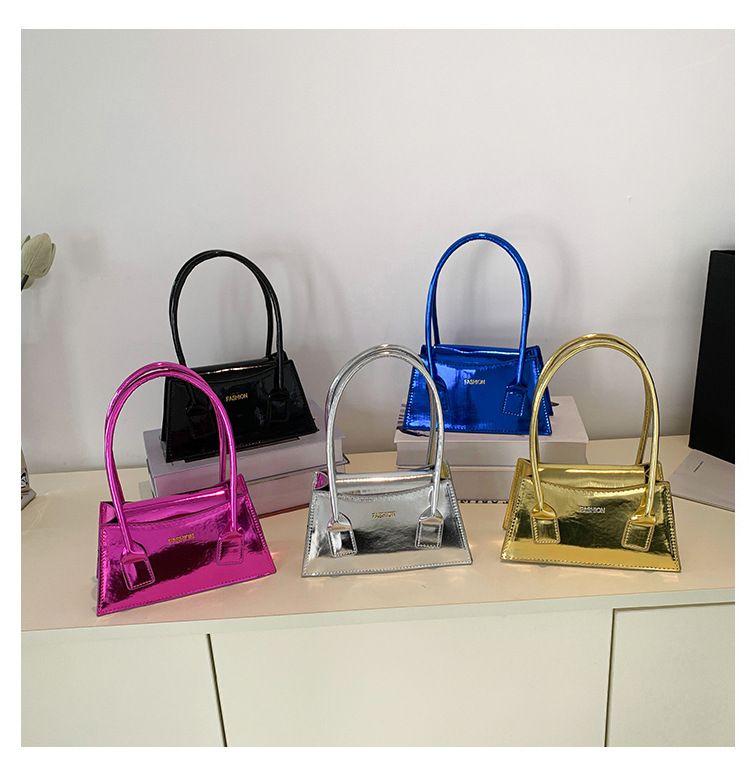 Women's 2024 new bags bright face fashion shoulder small square bag women's armpit bag zz1957