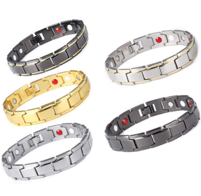 2020 Therapeutic Energy Healing Bracelet Stainless Steel Magnetic Therapy Bracelet Fashion Titanium Steel Men Bracelet Couple