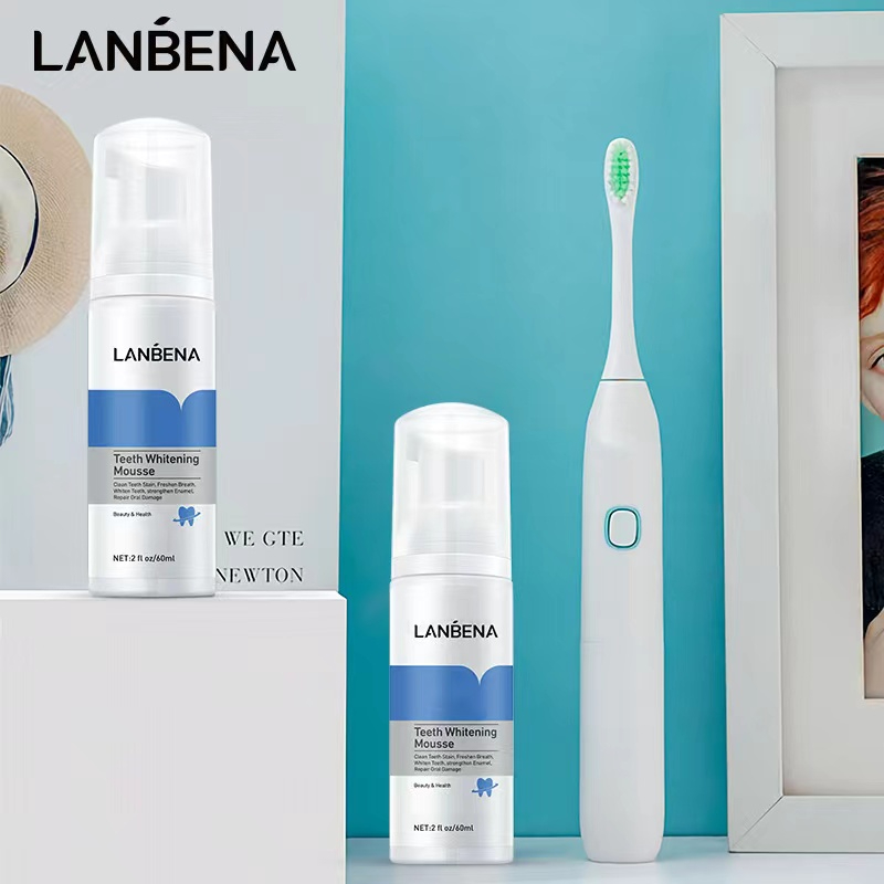 60ml LANBENA Teeth Whitening Essence Powder Oral Hygiene Cleaning Serum Removes Plaque Stains Tooth Bleaching Dental Tools 