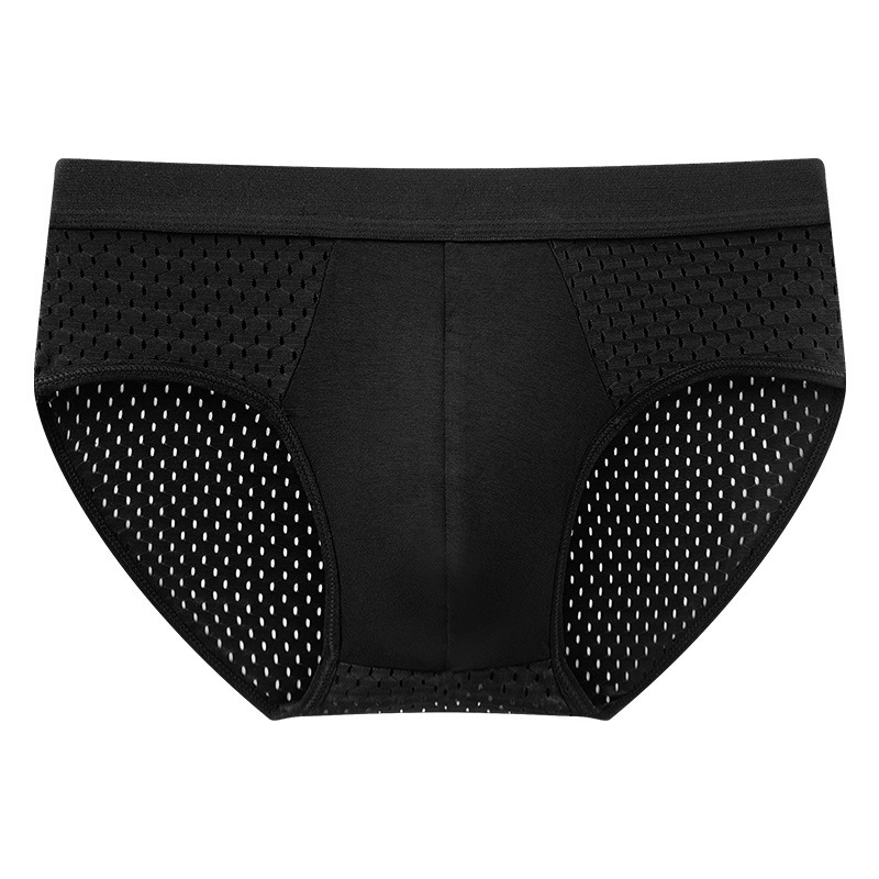 106 men's quick-drying mesh ice silk panties Breathable thin briefs High elastic large space fashion men's underwear 4cps set