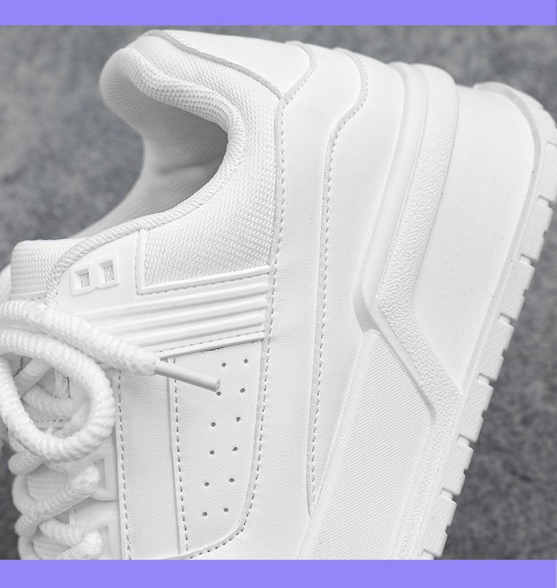 Sneaker Man Shoe Sneaker Boy Men's Shoes Spring Autumn Niche Design Versatile Casual Black Board Shoes Teenagers' Sports Thick Soled Height Increasing Bread Sneakers