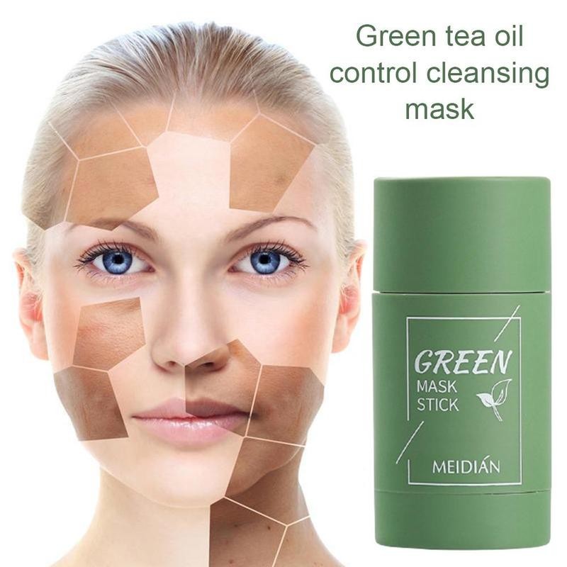 Green Tea Oil Control Eggplant Acne Cleansing Mask Skin Care Moisturizing Remove Blackhead Fine Pores Mud Mask Face Care TSLM2