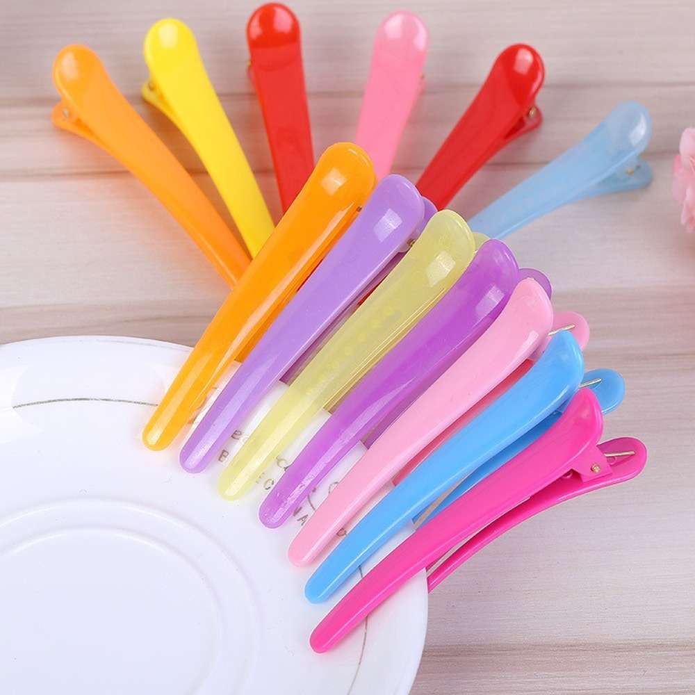 12Pcs/Set Professional Basic Hair Grip Clips Hairdressing Sectioning Cutting Hair Clamps Clip Plastic Salon Styling Hair Clips