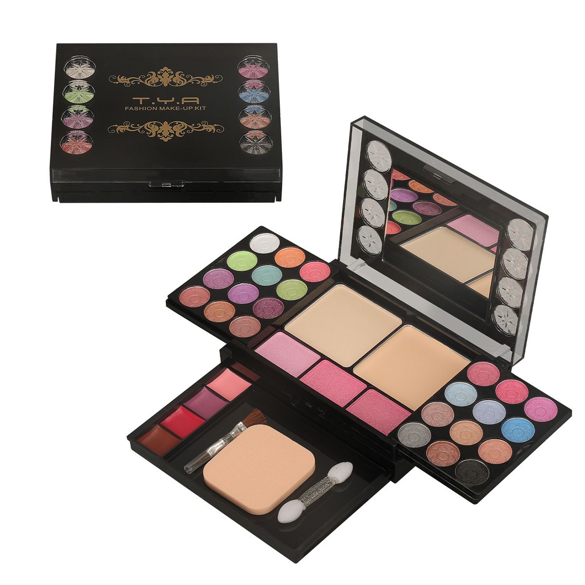 
Eyeshadow Palette LT Makeup Palette 37 Bright Colors Matter and Shimmer Lip Gloss Blush Brushes Cosmetic Makeup Eyeshadow Highly Pigmented Palette