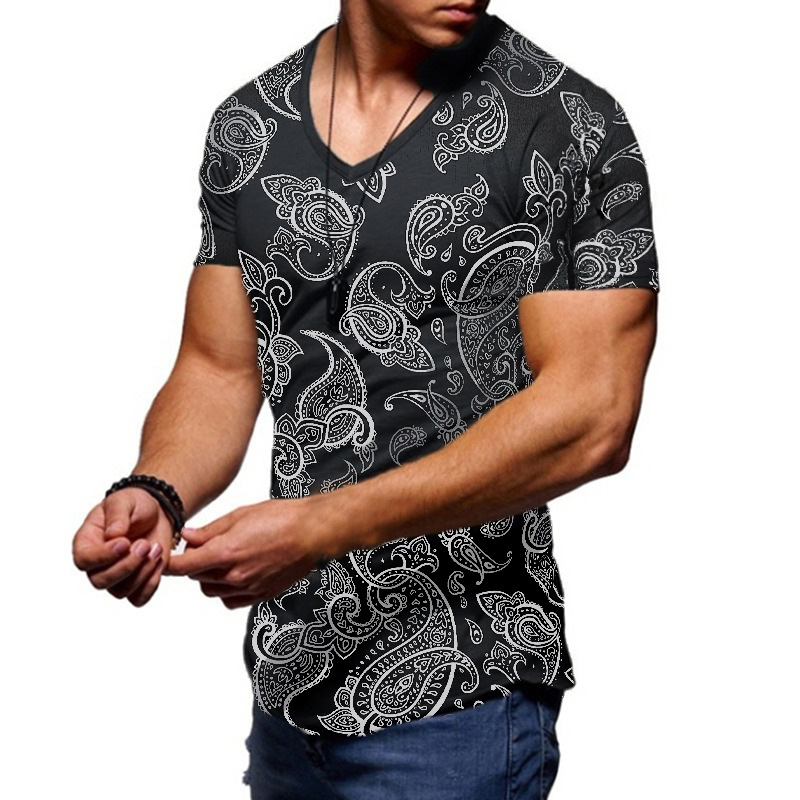 KJ-T2 T-shirt Casual Arm Pocket Stitching Solid Color Men's Short-Sleeved T-Shirt