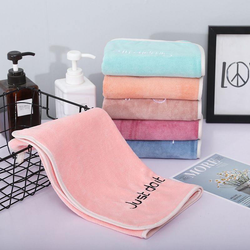 02 Letter Dry Hair Towel, Soft and Absorbent Household Towel