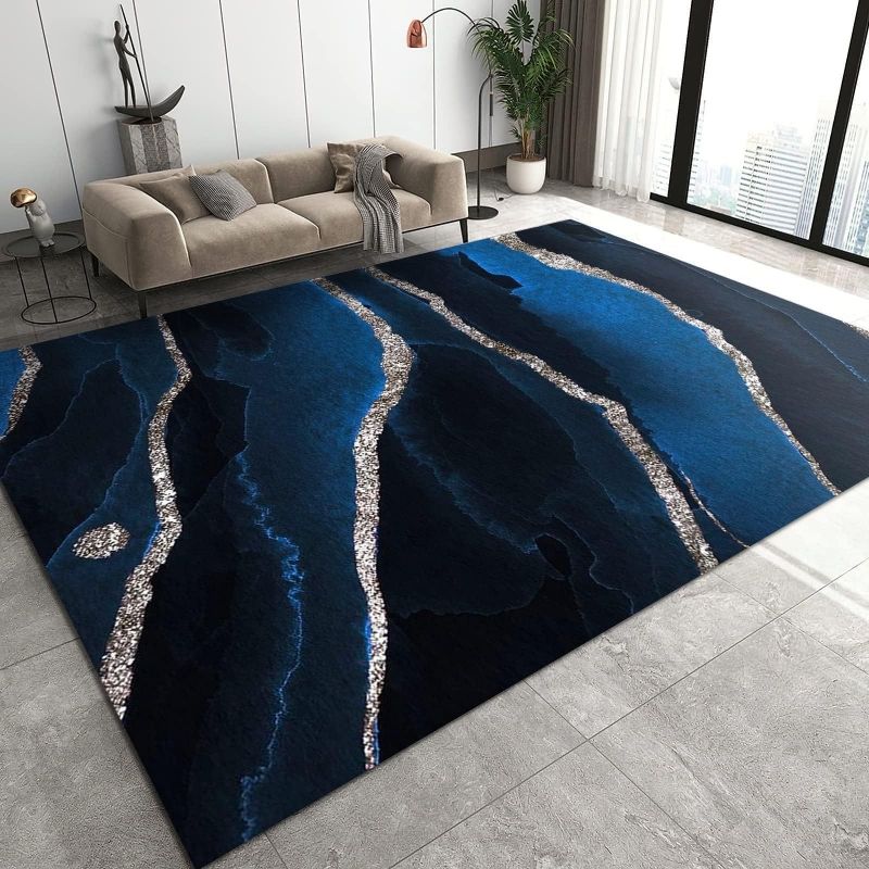 Marble printed carpet, home decoration, living room, anti slip and easy to maintain, sofa blanket ， Crystal velvet carpet floor mat