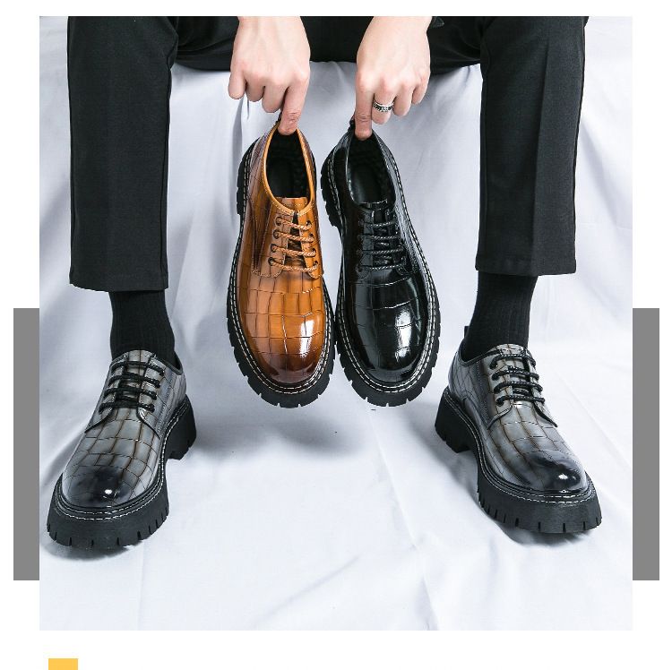 New men's thick-soled height-increasing club fashion shoes for Spring and Autumn 2025 cross-border large-sized men