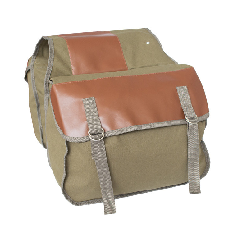 Tactical Large Capacity Canvas Waterproof Mountain Bike Back Camel Saddle Bag