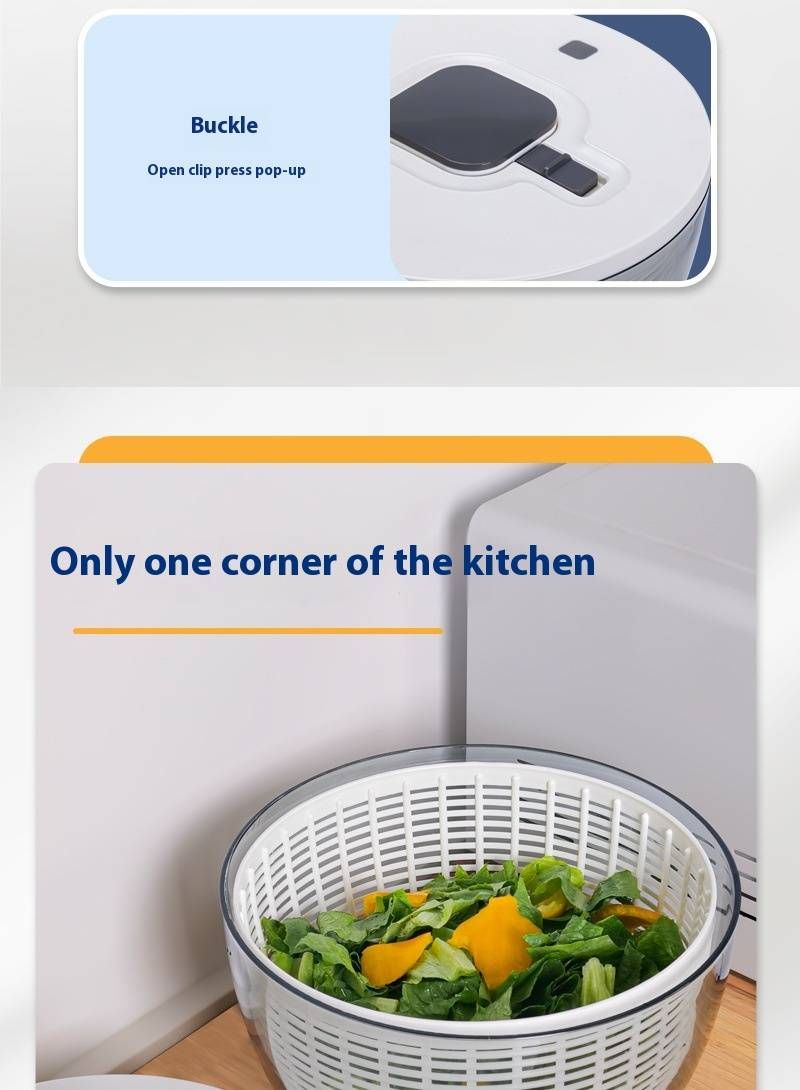 Press Type Vegetable Fruit Spinner Dryer Large Capacity Kitchen Salad Strainer Water Remover