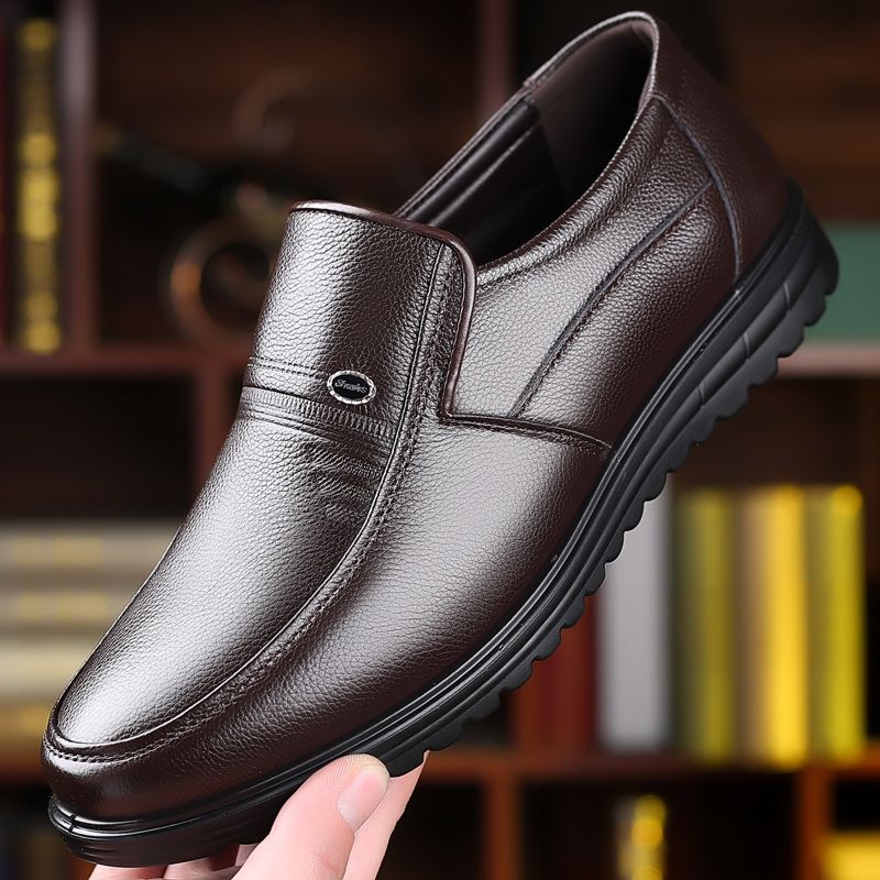 【Genuine Cow Leather】Men Classic Leather Shoes For Wedding Business Man Loafers Male Business Dress Footwears Of Black Brown