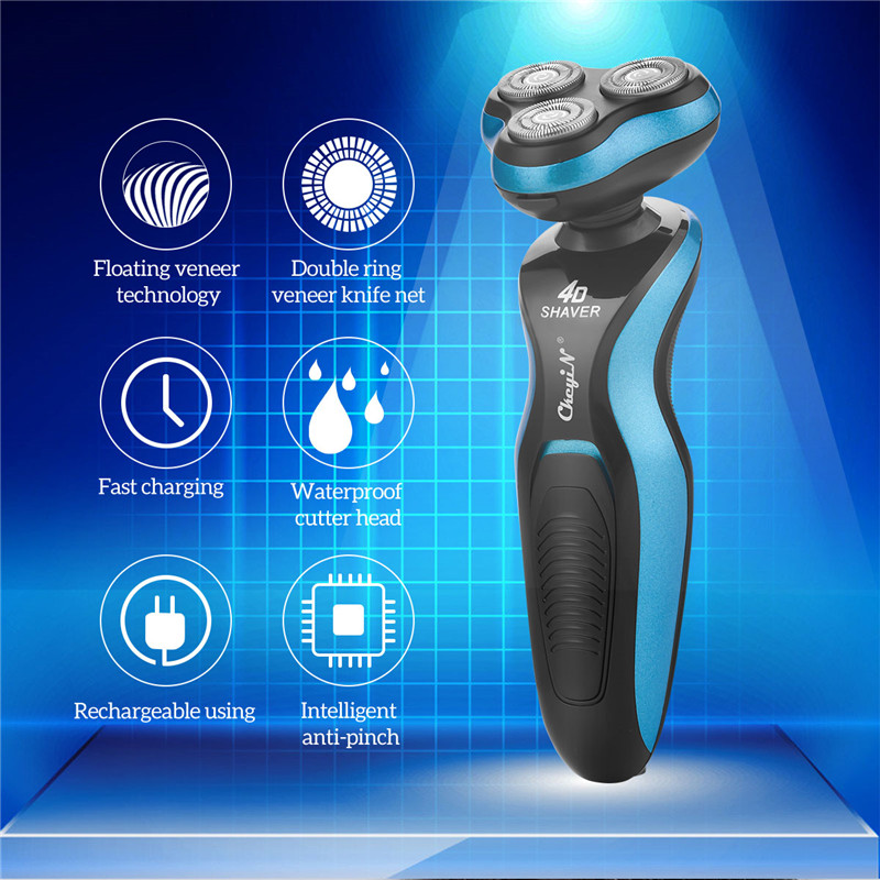 4 In 1 Electric Shaver Triple Blade Razor Men Clipper Rechargeable Shaving 4D Professional Beard Trimmer Razor Nose Trimmer