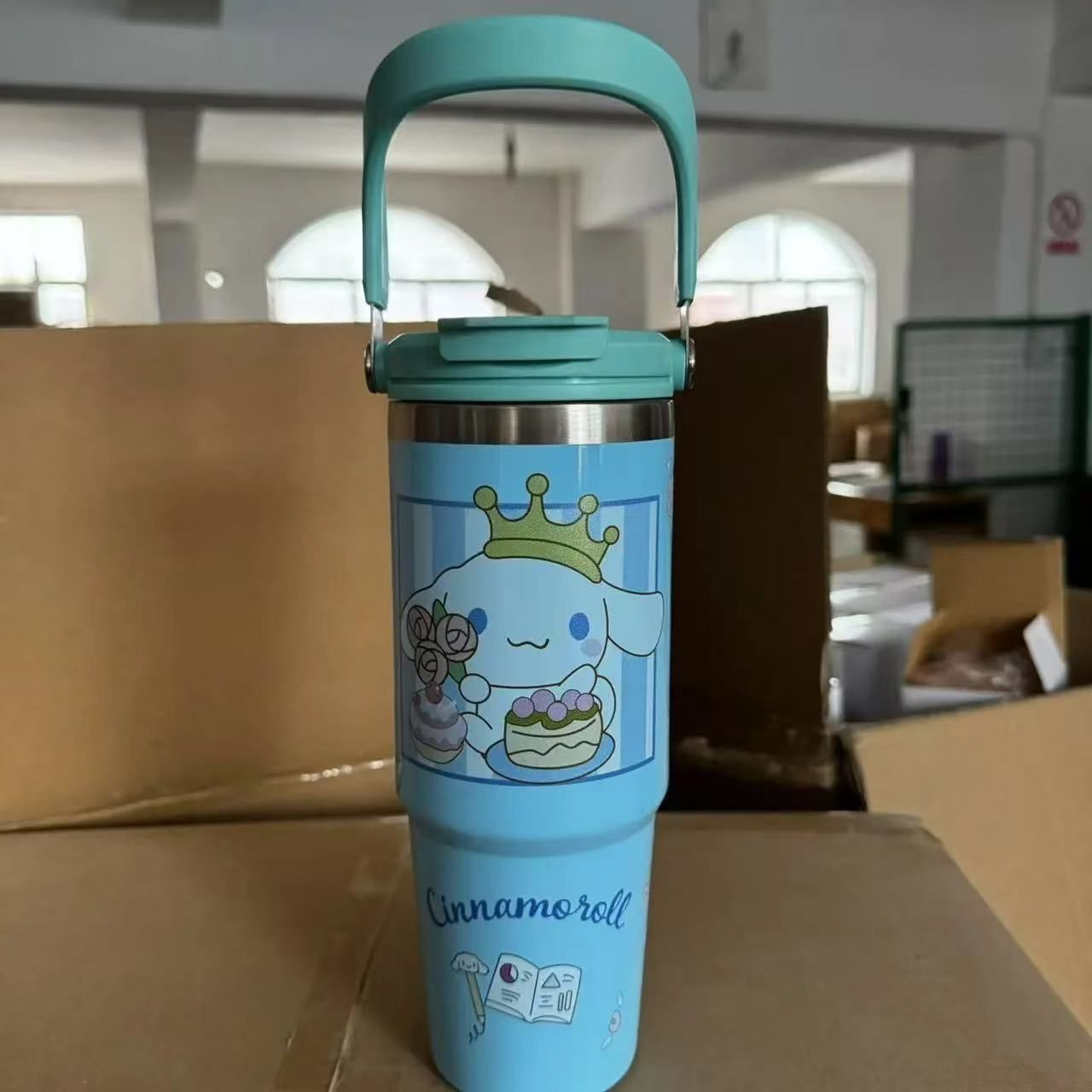 Sanrio new thermal cup, large capacity, high-end appearance, ice boss cup, stainless steel straw, 2025 water cup for girls