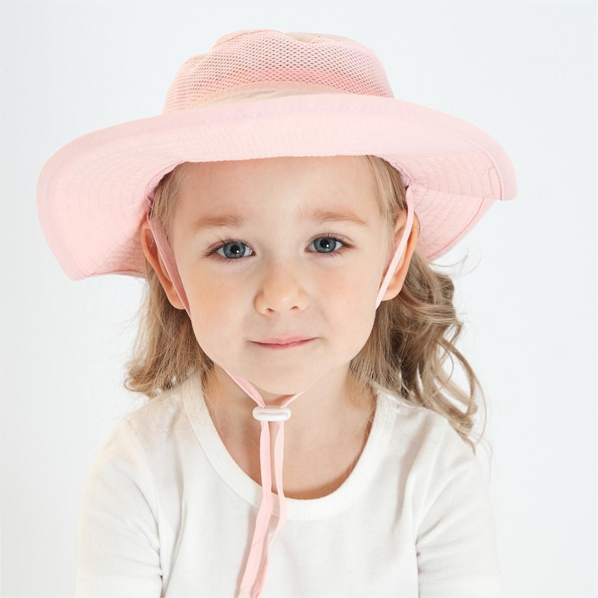 Children's New Mesh Patchwork Bucket Hat Outdoor Sunscreen Sun Hat