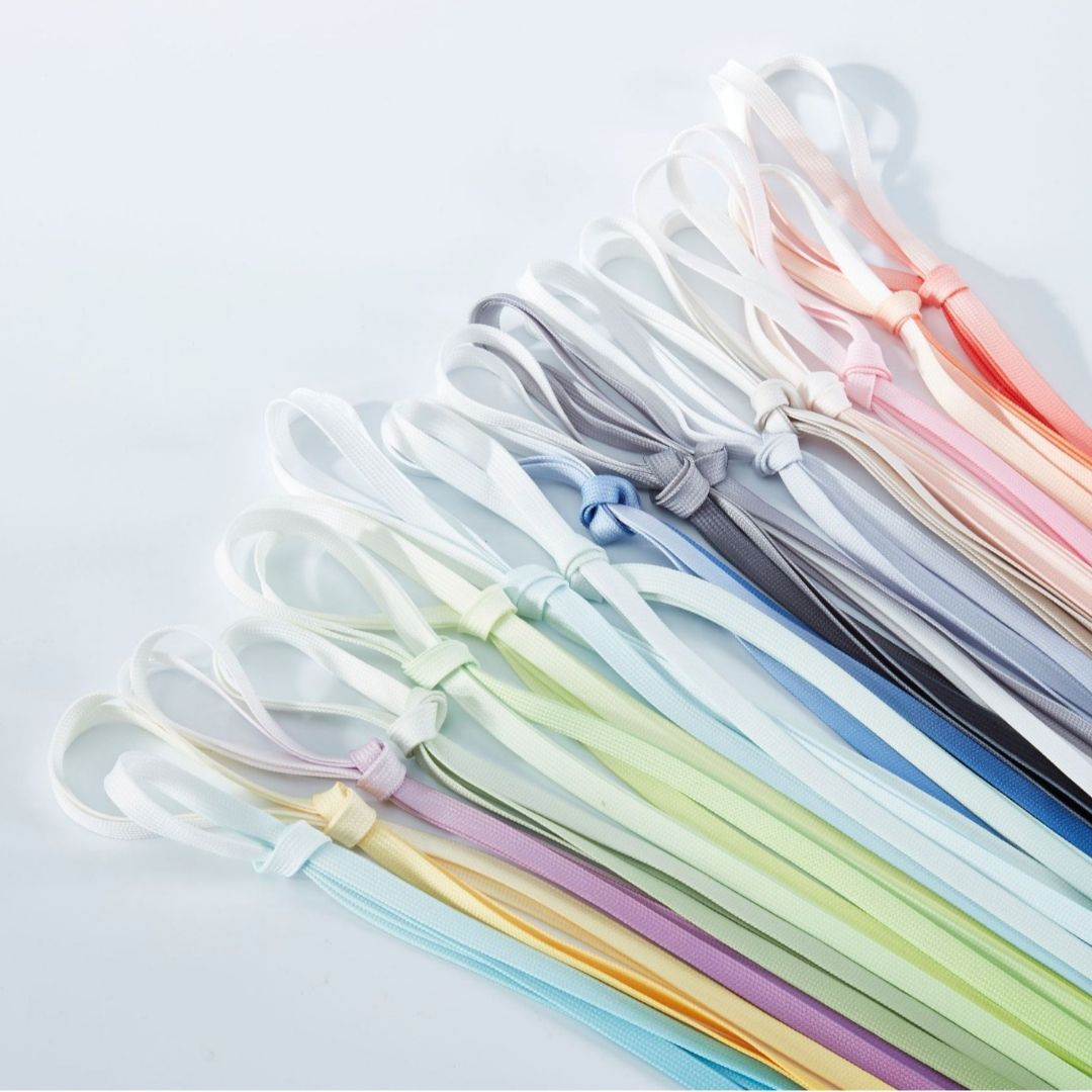 Shoelaces Canvas White Shoes Gradient Coler Shoelaces Double-Layer Flat Belt Candy Colored Gradient Shoelaces