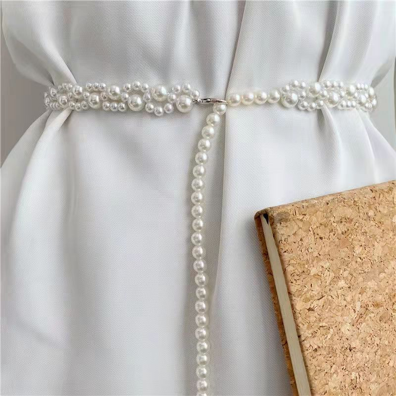 339 Women's Versatile Pearl Belt with Sweater Skirt Waist Chain Accessories