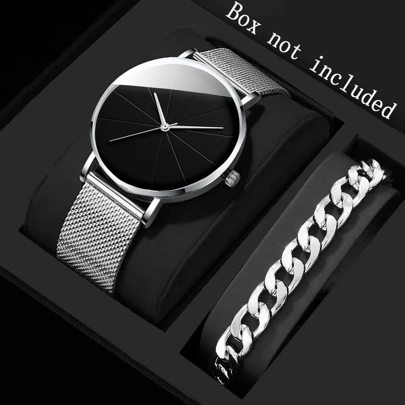 Trendy Minimalist Men Commuter Wrist Watch, Silver‑Tone Breathable Mesh Strap, Reliable Quartz Movement, Elegant Casual Male Wristwatch for Work