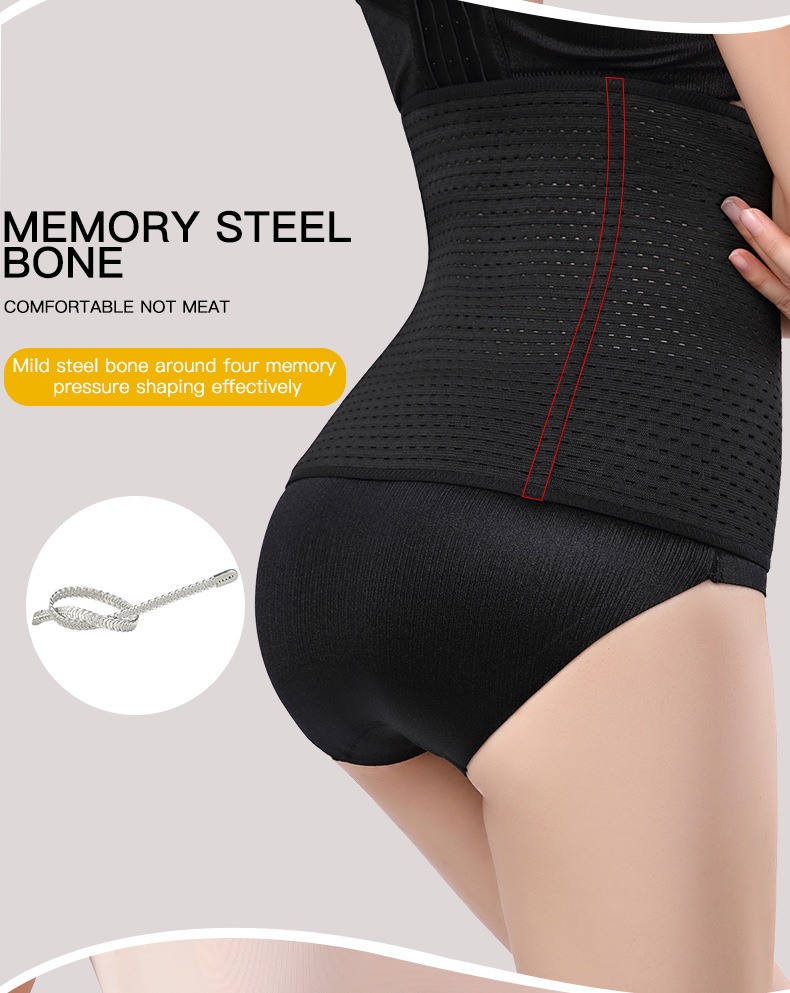 Abdominal band female fitness postpartum abdominal band waist band hollow out breathable plastic belt body shaping underwear sports waist seal