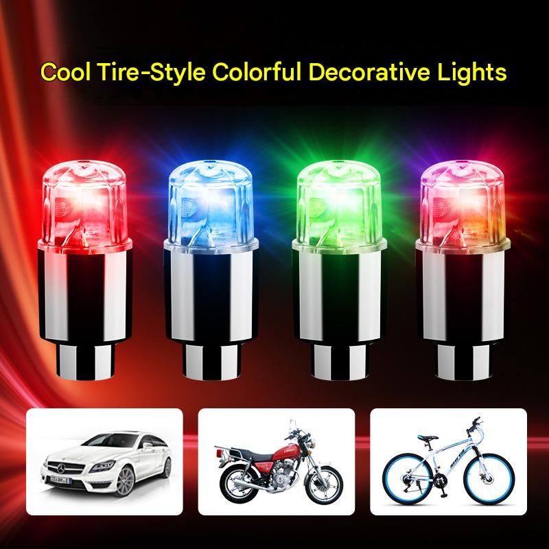 Colorful Windmill Car Tire Light, Cool LED Wheel Valve Stem Light for Motorcycle & Auto, Hub Decor Flash Tire Valve Light
