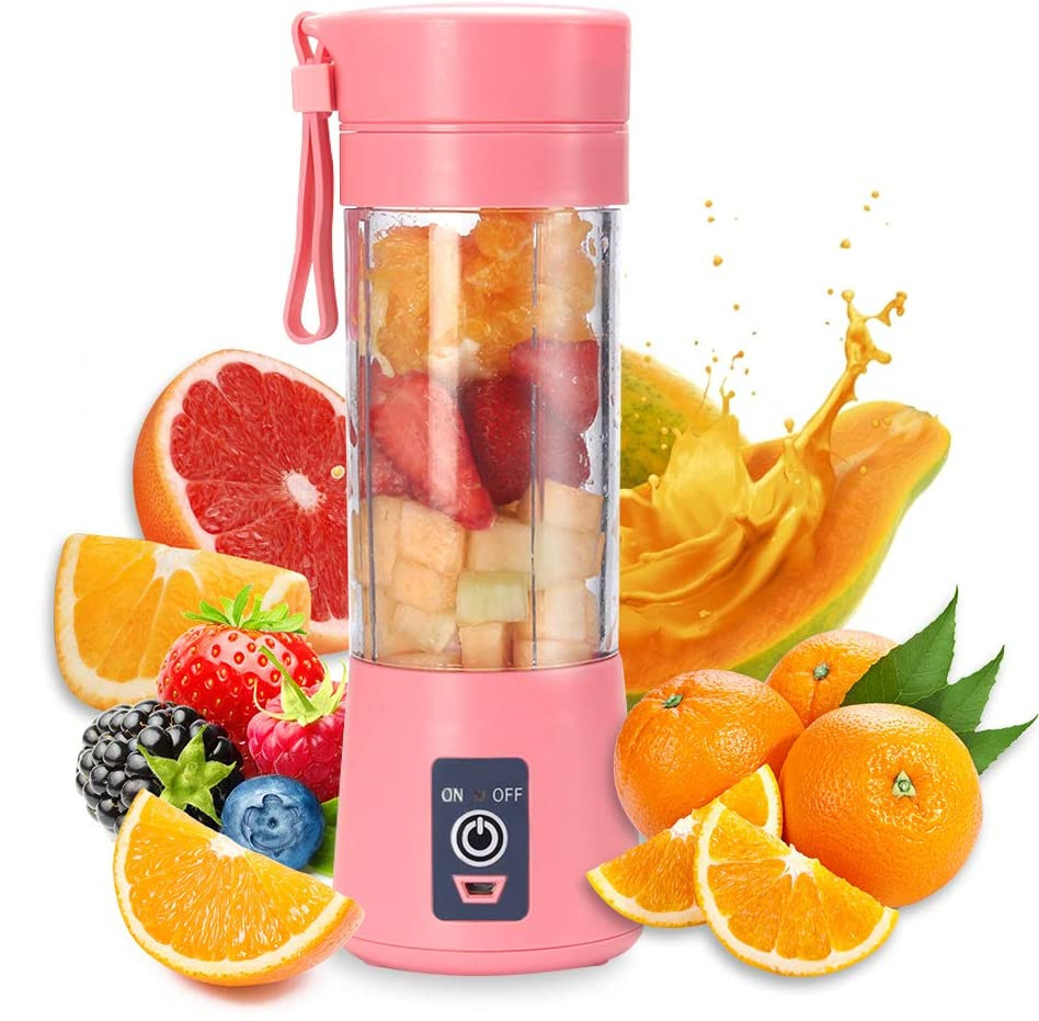 JX939039 Portable Blender Cup Electric USB Juicer Blender,Mini Blender Portable Blender For Shakes and Smoothies juice 380ml 6 Blades Great for Mixing