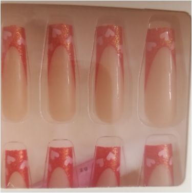 24pcs Glossy artificial fingernails- colorful long artificial fingernails with Glue Attached