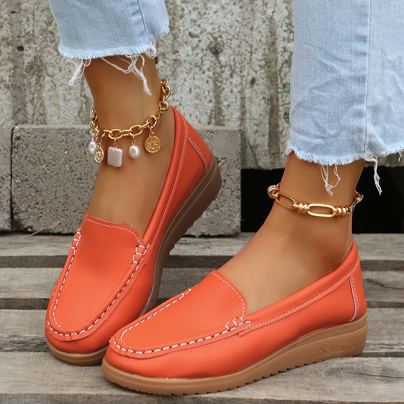 Summer new large size women's thick sole shoes casual comfortable wedge sole national wind single shoes F-6