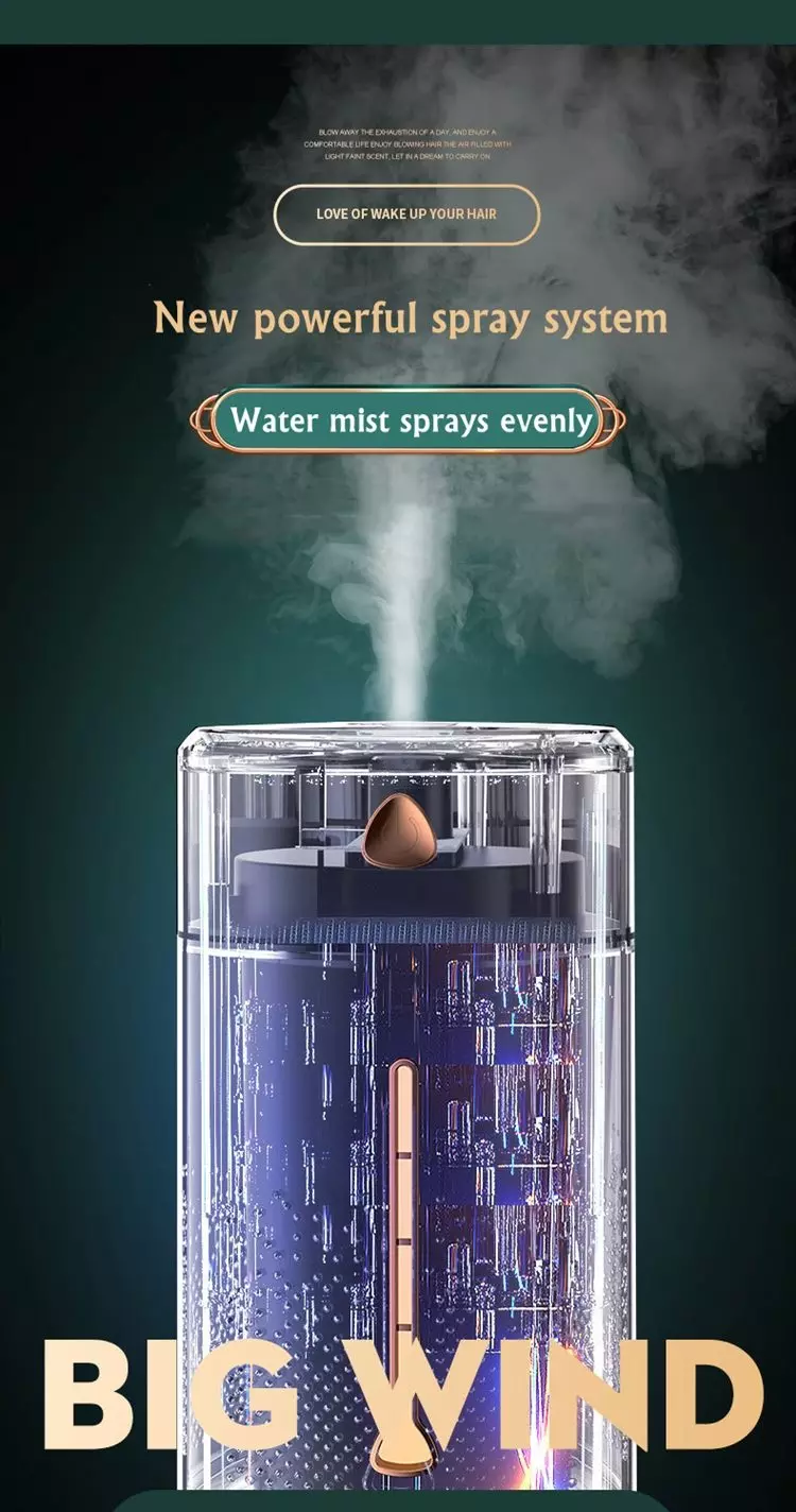 CRELVCOE 1000ML Air Humidifier 7 Color LED Light Aromatherapy Fragrance Essential Oil Diffuser USB Aroma Mist Maker