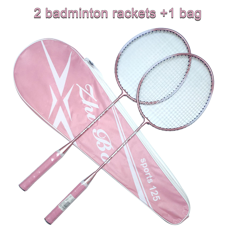 ZB125 2pcs Professional Badminton Rackets and Carrying Bag Set Double Badminton Racquet Set Indoor Outdoor Speed Sports Accessory