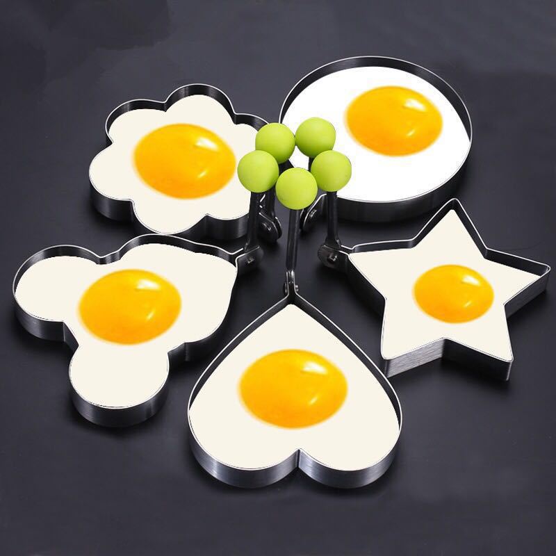 5 Style Fried Egg Pancake Shape Stainless Steel Omelette Mold Breakfast Egg Pancake Sandwich Rings Kitchen Accessories Gadget