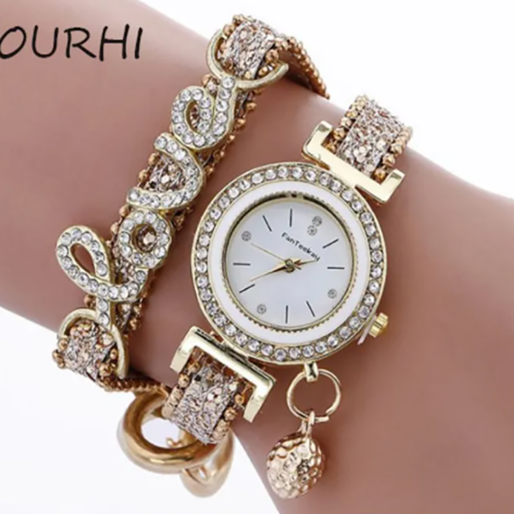 Women watches Fashion Diamond Alloy Bracelet Watch Diamond Face Ladies Watch Quartz Watch golden