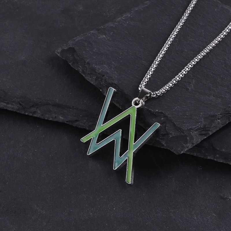 Luminous necklace, Alan Walker necklace, Hip Hop W luminous pendant necklace men women unisex