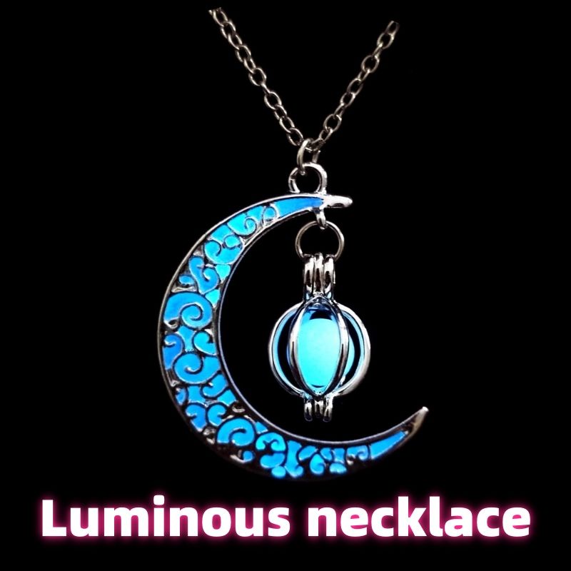 Nightlight Moon Pumpkin Pendant Necklace CRRSHOP Luminous necklace accessories free shipping Holiday gifts
