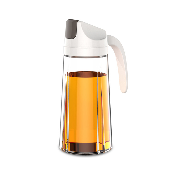 Auto Flip Olive Oil Dispenser Bottle, 630ML Leakproof Condiment Container with Automatic Cap and Stopper, Non-Drip Spout, Non-Slip Handle for Kitchen Cooking