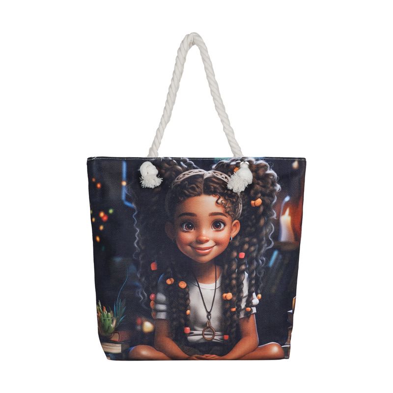 Miss DG Painting hand bag Cartoon canvas bag Large capacity Beauty Tote bag Shopping shoulder bagstyle7