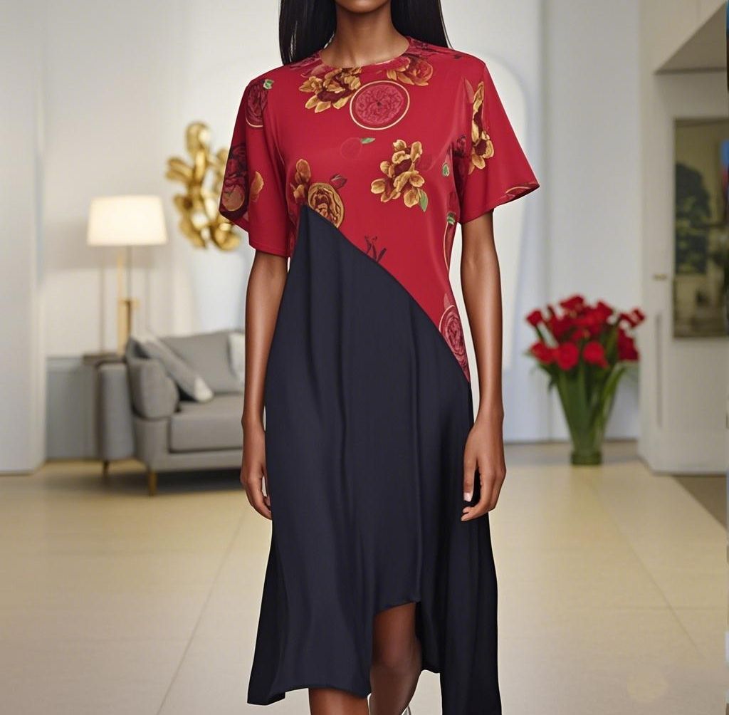 92% Silk Women Dress- Custom Digital Printing Women Dress
