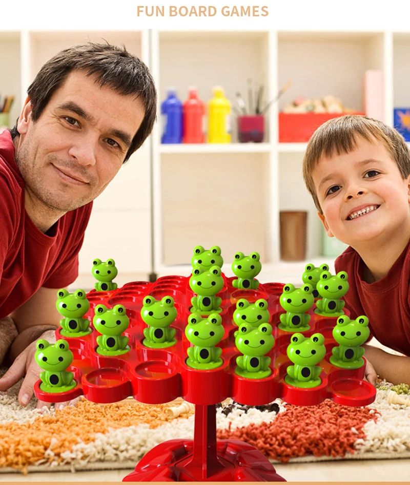 Montessori Math Toy Balancing Board Puzzle For Kids Frog Balance Tree Educational Parent-child Interaction Tabletop Game Toys